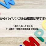 1歳からバイリンガル幼稚園は早すぎる？