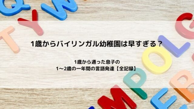 1歳からバイリンガル幼稚園は早すぎる？